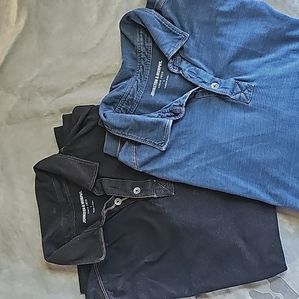 Set of 2 Johnston & Murphy Size Large Men's Polo Shirts